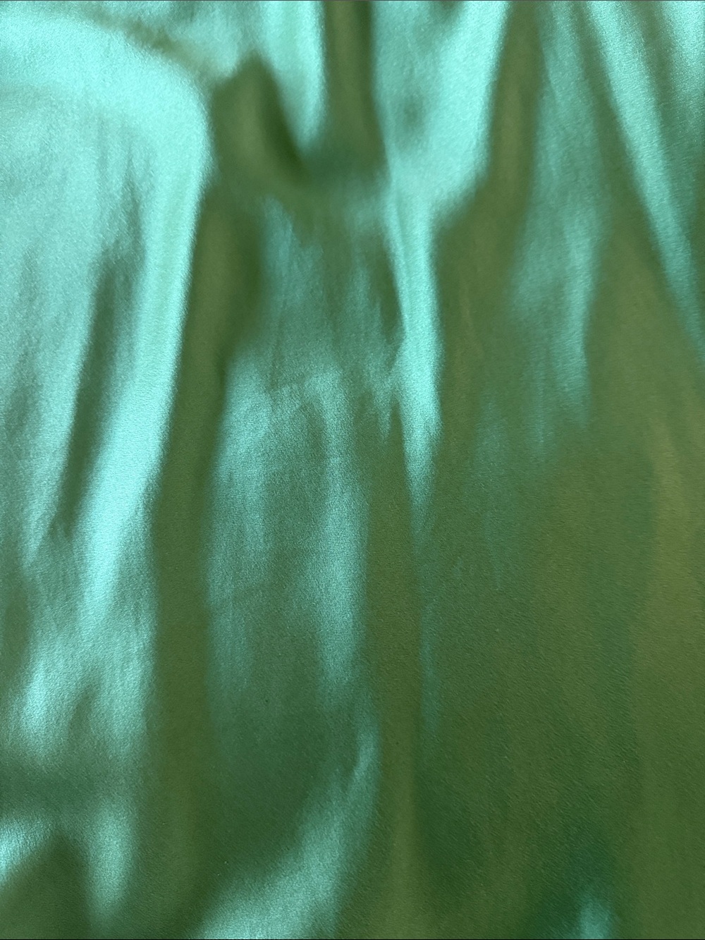 Doen Emerald Silk  Midi Skirt with Cream Lace Hem - Picture 2 of 8